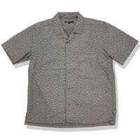 幾何学柄織り オープンカラー半袖シャツ