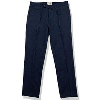 総柄織り ワンタック リネンコットン スラックスパンツ