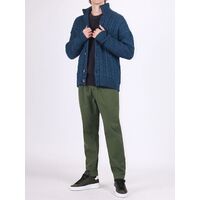 編み切り替え ドロップ ドラロンニット タートルネックカーディガン