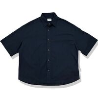 リネンミックス ワイドコットンシャツ