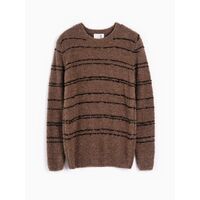 ランダムダブルライン バージンウールミックス ブークレセーター