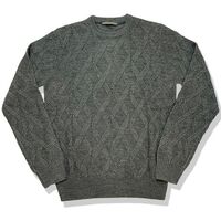 ウール混 クロスケーブル編み セーター