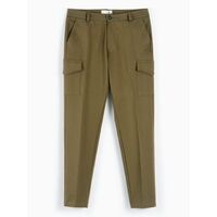 センタープレス ルーズテーパード チノカーゴパンツ