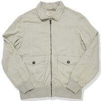 リネンミックス 3ポケット リブ付きジップアップジャケット