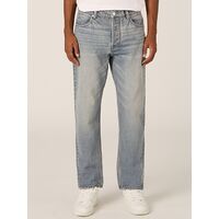 ウォッシュ ダメージ加工 ストレートデニム