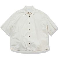 リネンミックス　ルーズシルエット ハーフスリーブシャツ