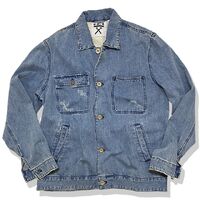 ビンテージウォッシュ アシンメトリーポケット デニムジャケット