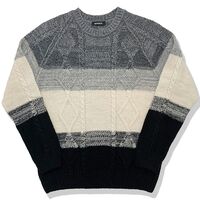 ケーブル編み切り替え ラグラン グラデーションウールセーター