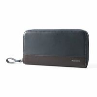 プルアップ牛革×牛革 バイカラー ラウンド長財布